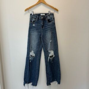 Vintage Wash Flare Jeans